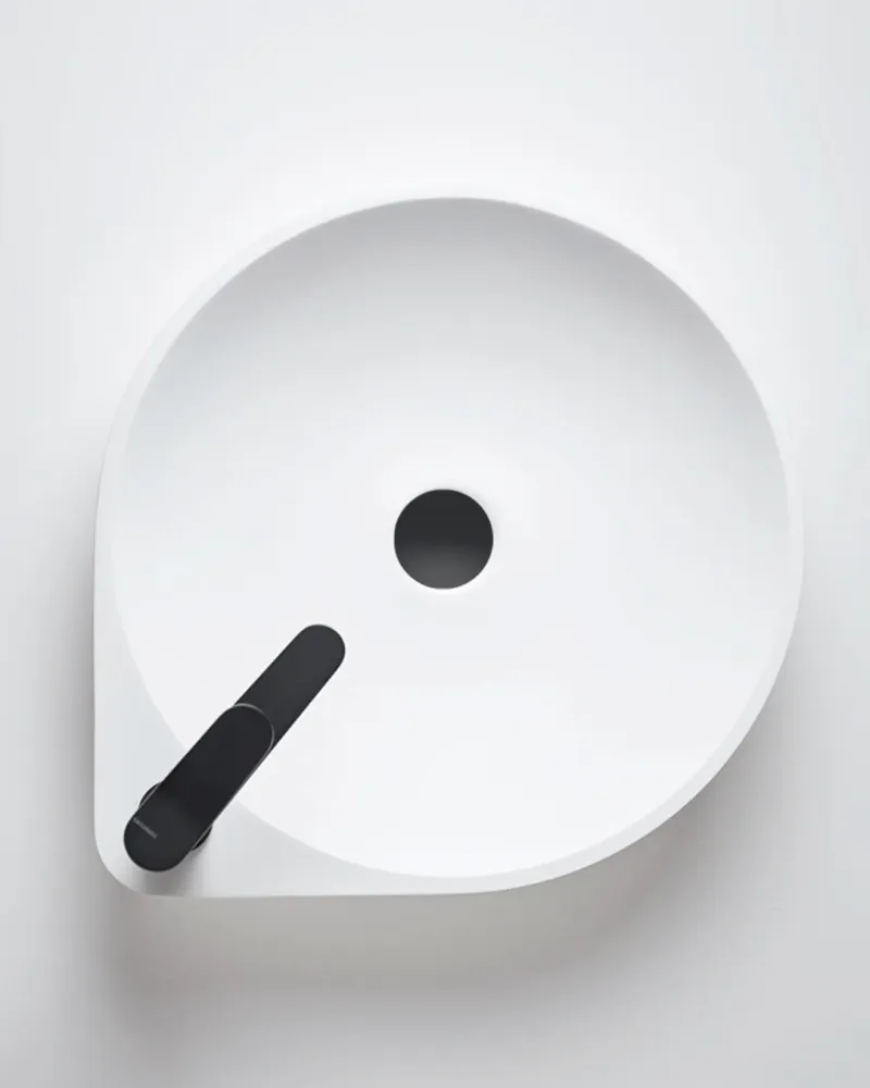 NADIR : Vasque à poser blanc mat Ø43,5×51×10 en Gelcoat
