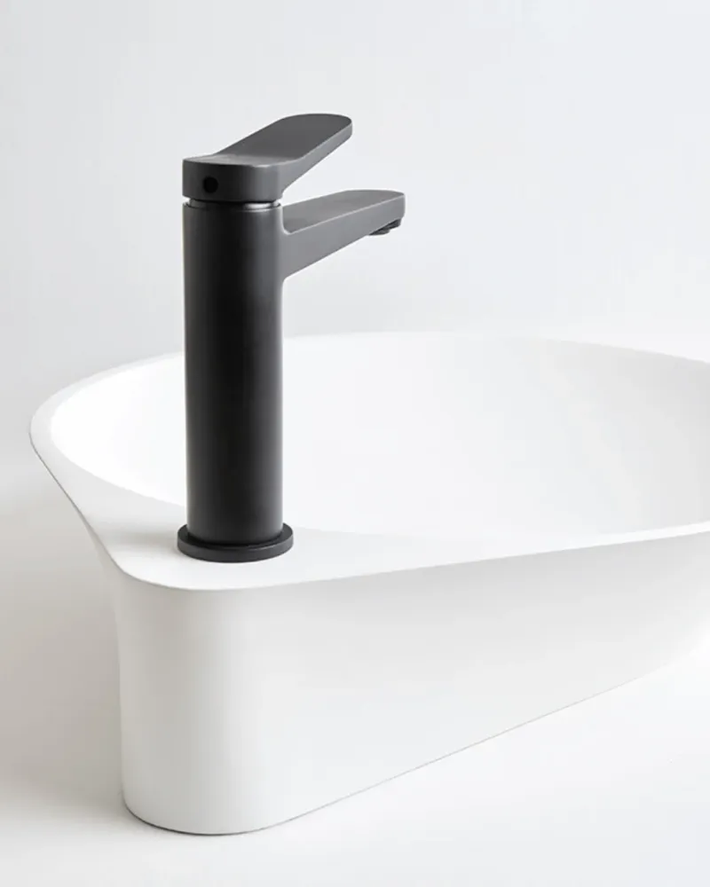NADIR : Vasque à poser blanc mat Ø43,5×51×10 en Gelcoat