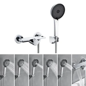 Robinet à levier unique Robinet Baignoire Cascade Auralum MAX,Chromé,avec Douchette 5 Fonction,Mitigeur en Laiton,Robinet...