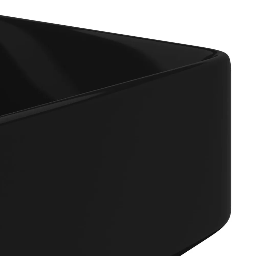 Robinet à levier unique Vasque carrée à trou pour robinet céramique Noir pour salle de bain