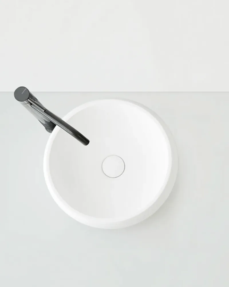 RONDO : Vasque rond à poser Ø36×12 & Ø40×12 en Gelcoat