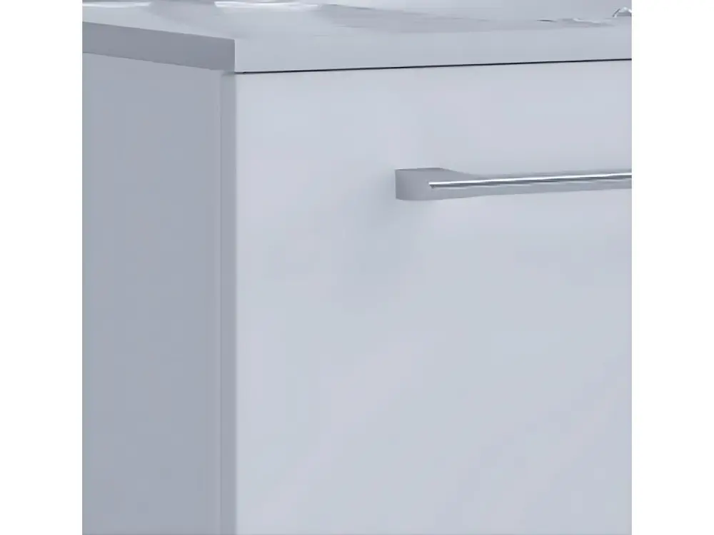 Schubo Meuble sous vasque avec lavabo 80 cm, 3 tiroirs, blanc.
