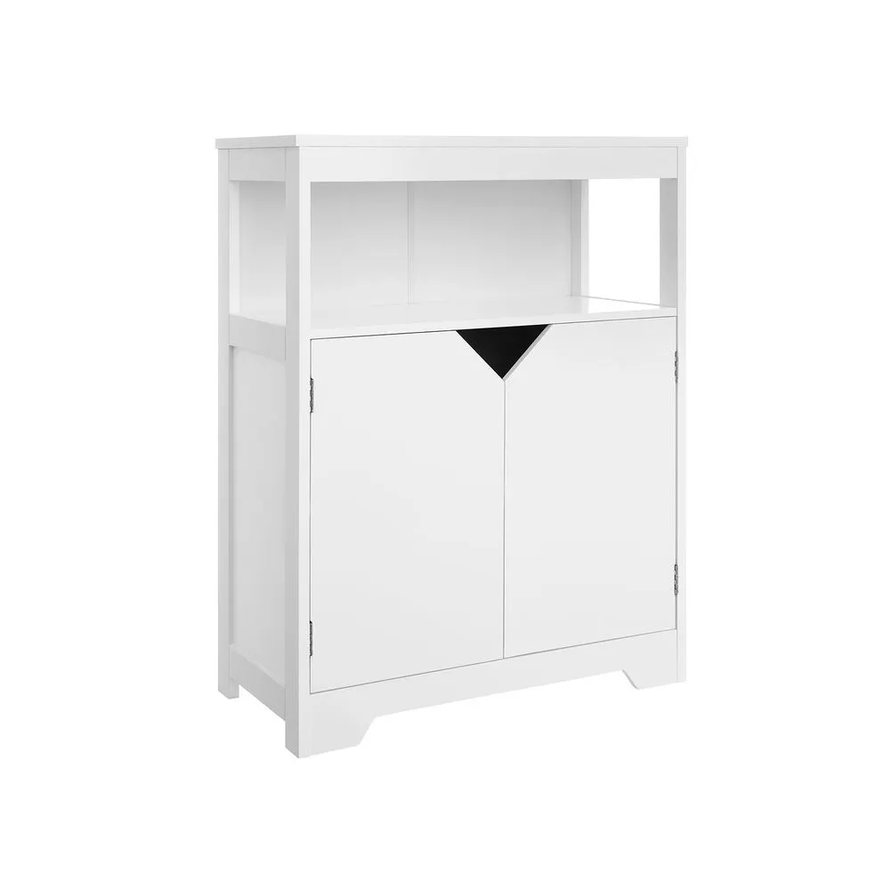 VASAGLE Meuble salle de bain effet marbre Finition Noir Mat