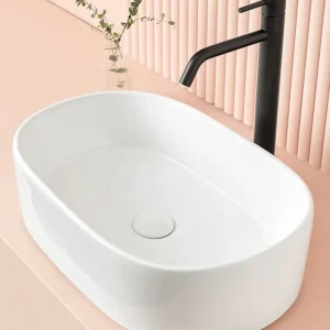 VERONA : Vasque ovale à poser en céramique vitrifiée 56x35.5 x14.5 pour Salle de Bain Familiale
