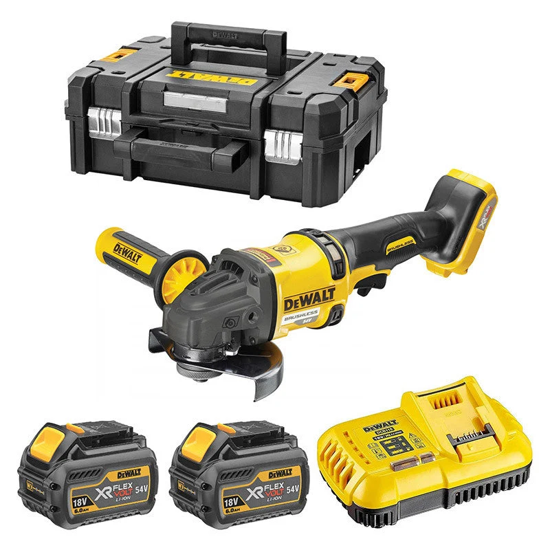 Meuleuse Ø125mm 54V DEWALT DCG418T2-QW avec coffret et 2 batteries 6,0 Ah FLEXVOLT