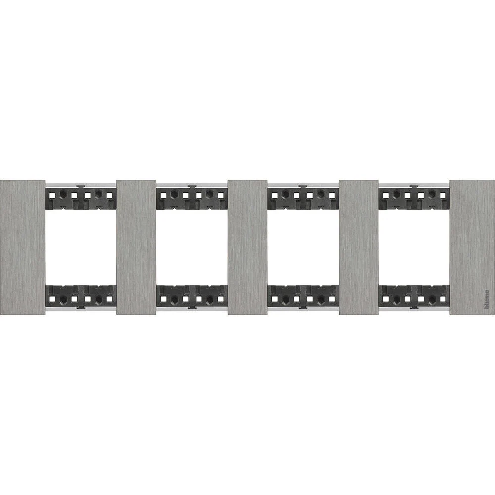 Interrupteur connecté Plaque de finition pour 2 x 4 modules en métal BTicino Living Now