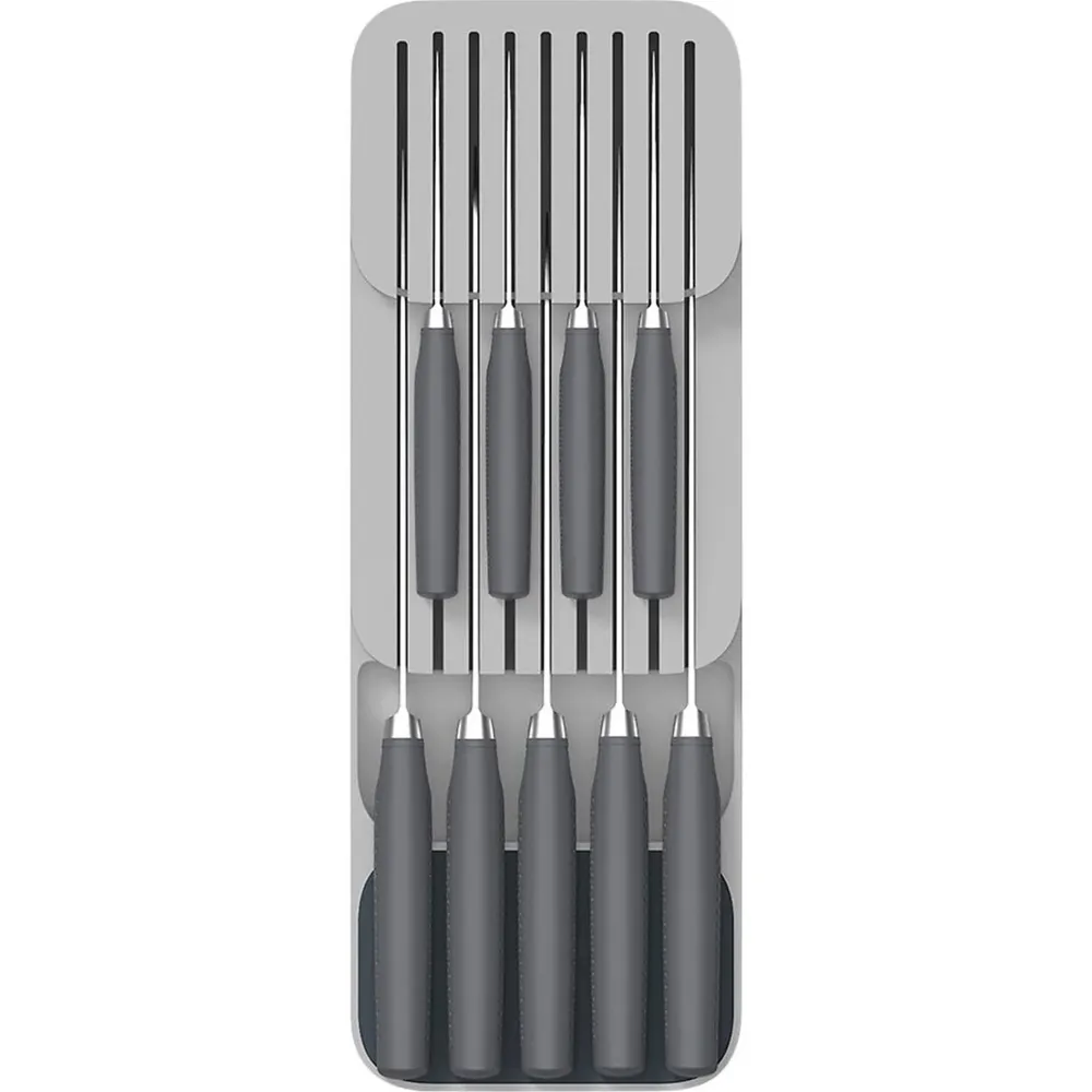 Aqua Knife Organizer 39.6cm - Blanc pur & Grey Fabriqué en Acier Forgé