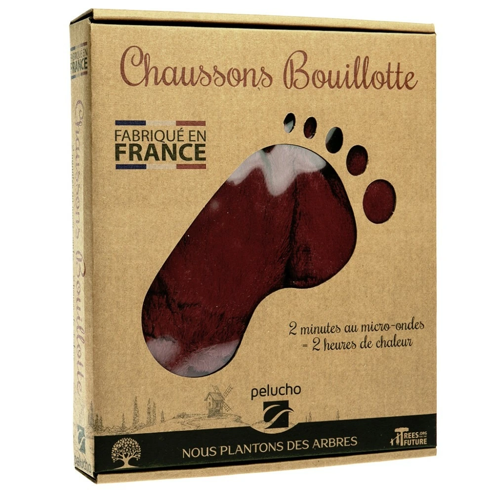 Chaussons bouillottes prune avec 32 Accessoires