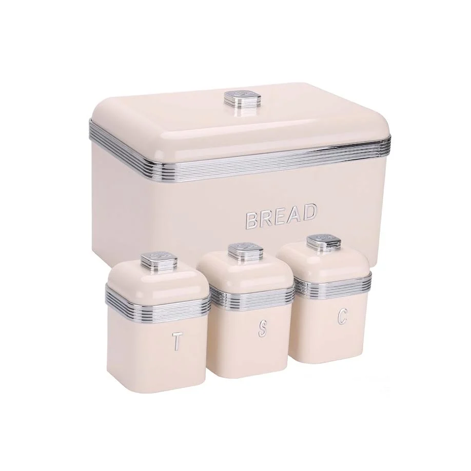 Perceuse-visseuse sans fil CH Retro Grandiose Bread Bin & 3 Piece Canister Set Cream