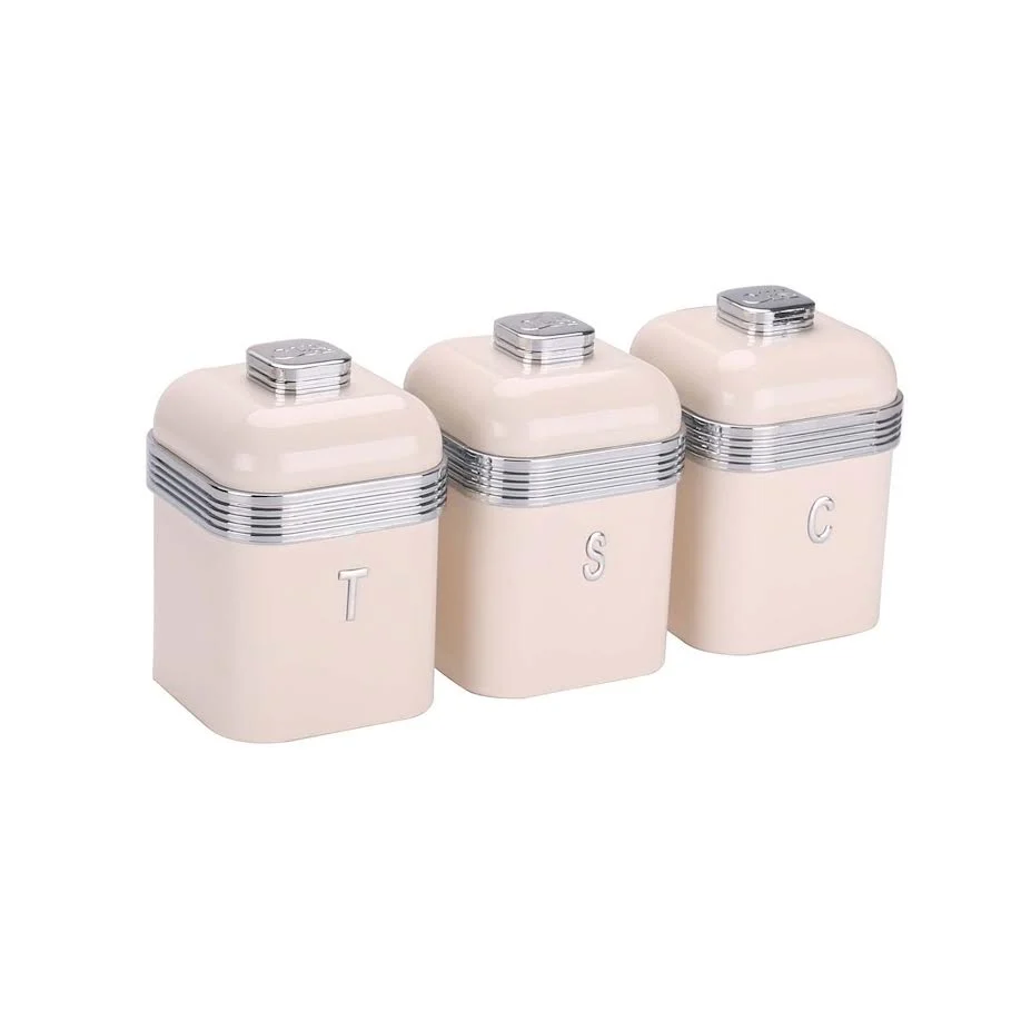 Perceuse-visseuse sans fil CH Retro Grandiose Bread Bin & 3 Piece Canister Set Cream