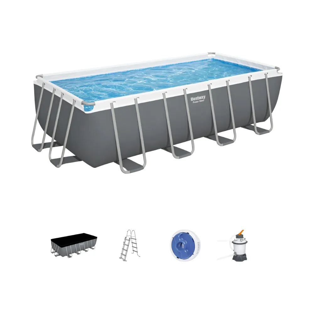 Piscina Elevada Retangular Power Inox Bestway 488x244x122cm