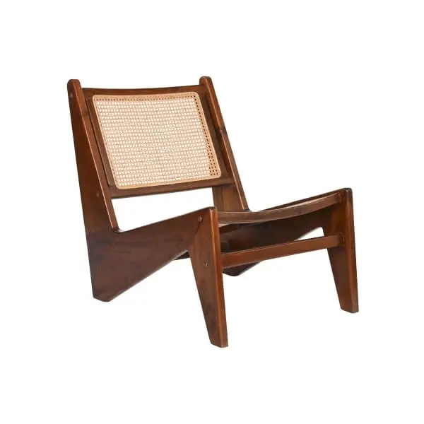 Professionnel Chaise Inclinée en Teck et Cannage de Rotin