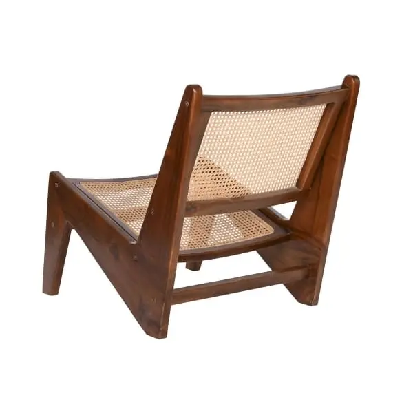 Professionnel Chaise Inclinée en Teck et Cannage de Rotin