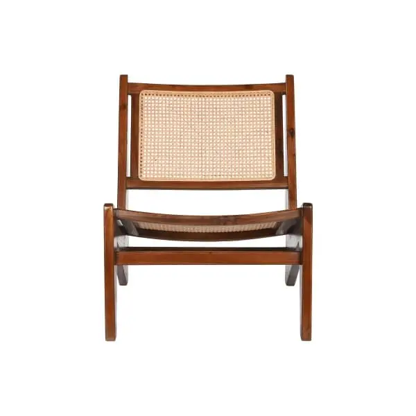 Professionnel Chaise Inclinée en Teck et Cannage de Rotin