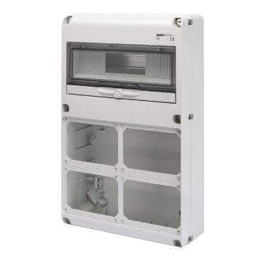 Q-DIN 14 MODULI IP65 CON 4 FLANGE IB ORIZZONTALI 16/32A SBF IP44 - GEWISS GW68009N 18V - 4Ah
