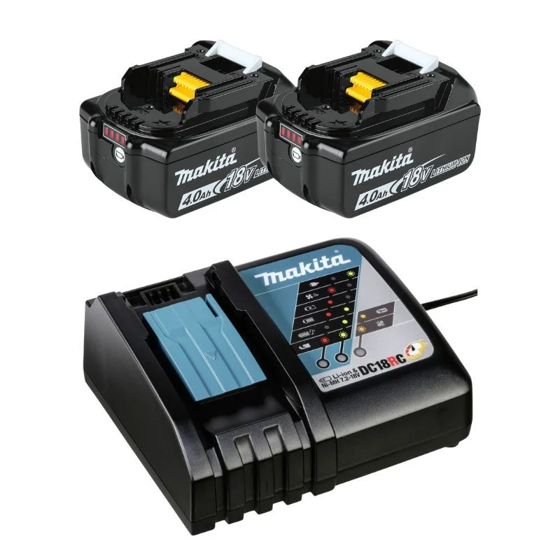 Pack Énergie 2 batteries 4,0 Ah BL1840B + 1 chargeur foudroyant DC18RC MAKITA - en carton