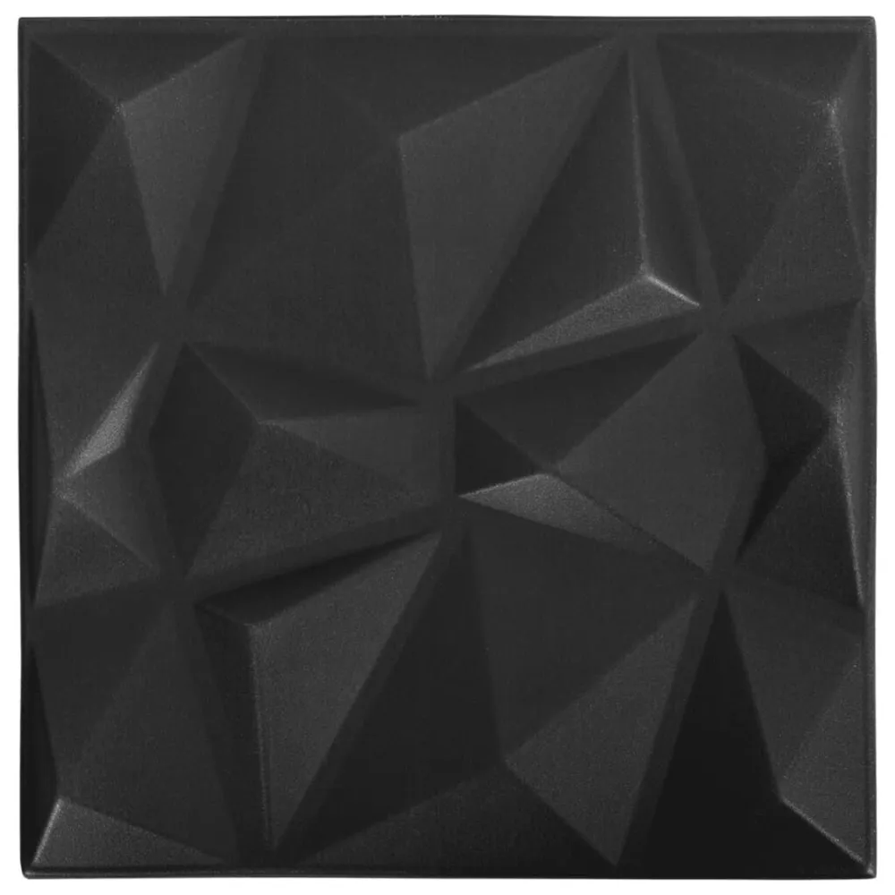 Couteau à enduire Panneaux muraux 3D 12 pcs 50x50 cm noir diamant 3 m²