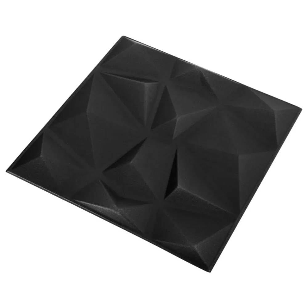 Couteau à enduire Panneaux muraux 3D 12 pcs 50x50 cm noir diamant 3 m²