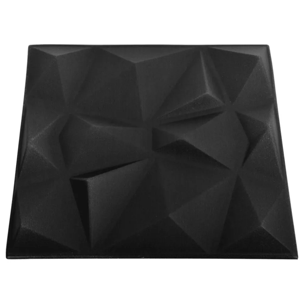 Couteau à enduire Panneaux muraux 3D 12 pcs 50x50 cm noir diamant 3 m²