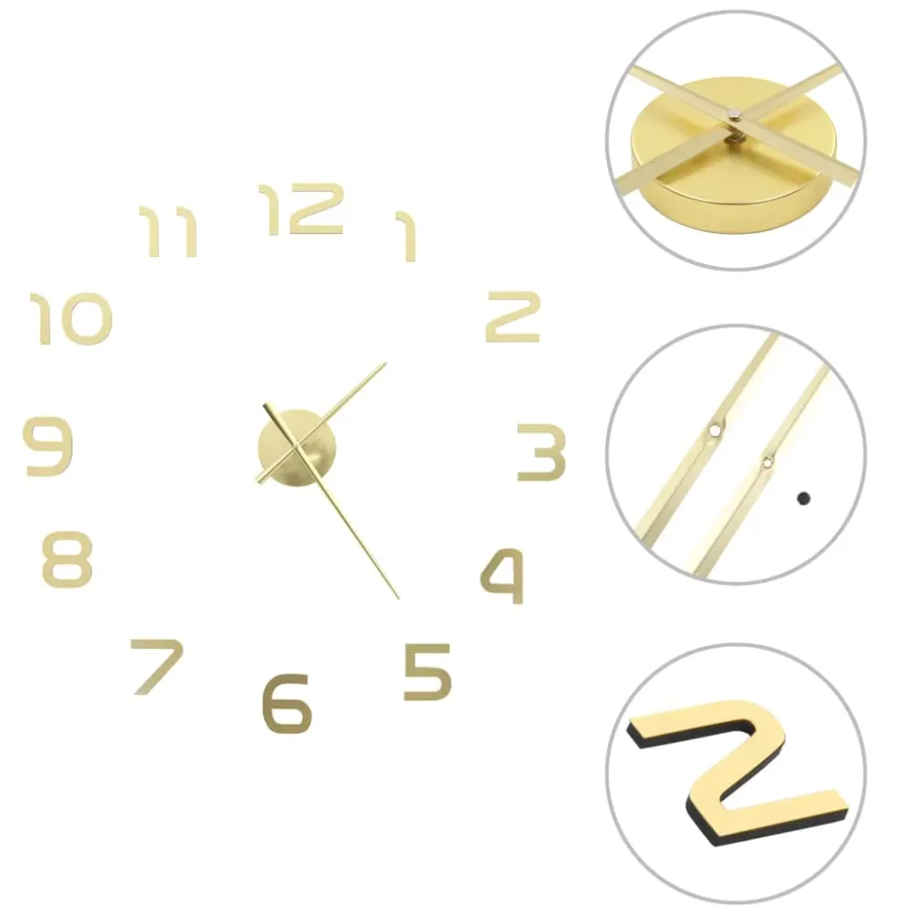 Horloge murale 3D Design novateur 100 cm XXL Doré DEC022271