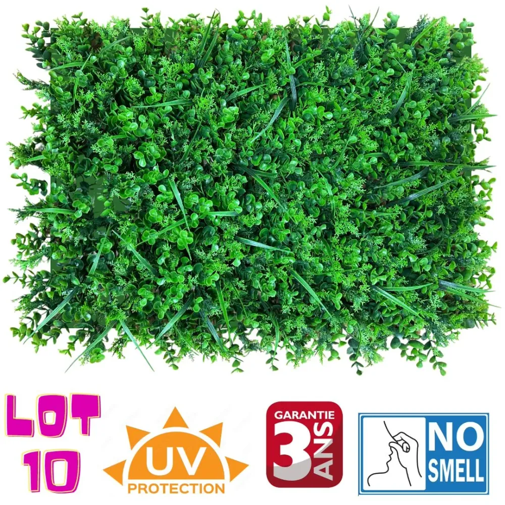 Lot de 10 Panneaux décoratif 3D MONTANA - Mur végétal artificiel - 60*40cm avec lame rotative
