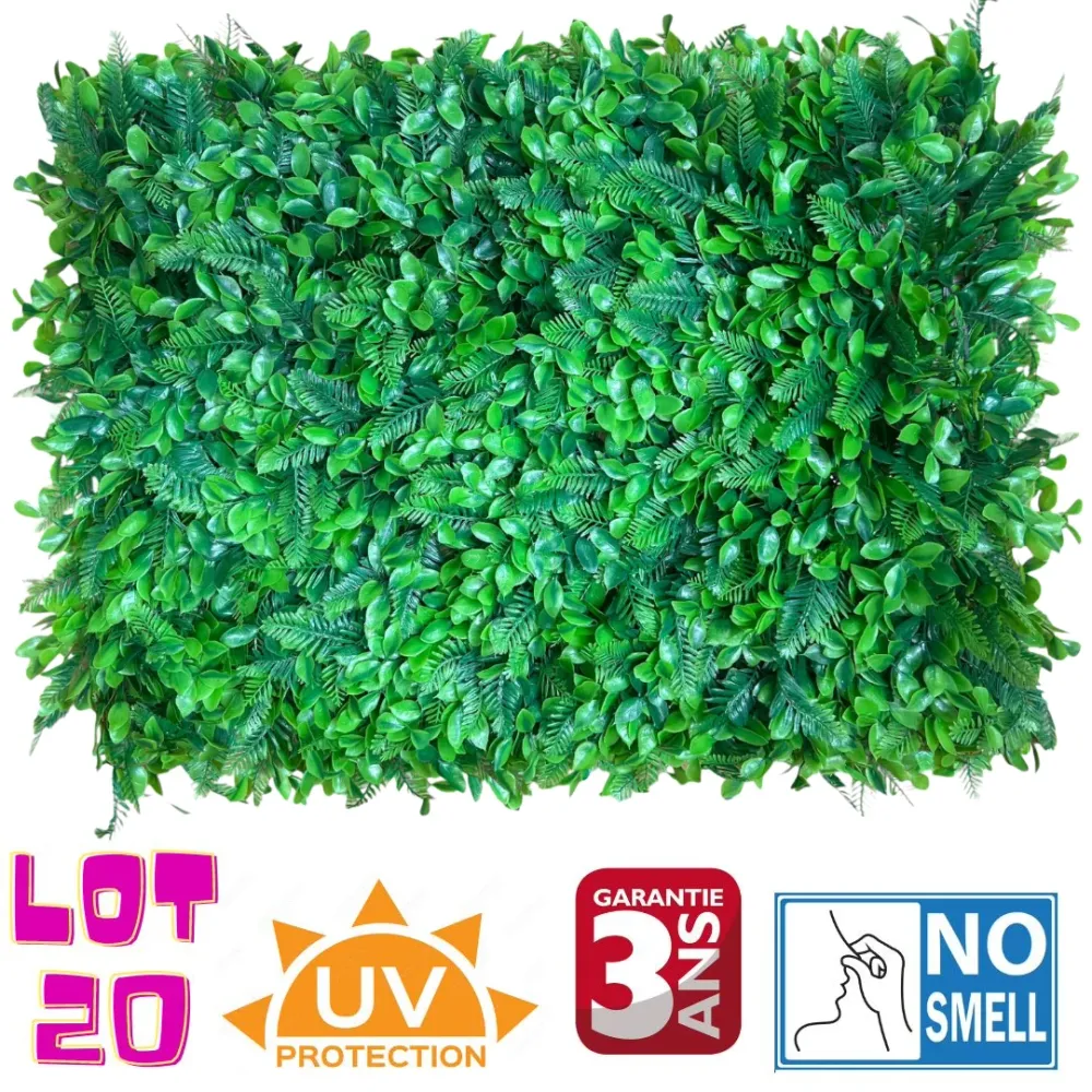 Lot de 20 Panneaux décoratif 3D NEVADA - Mur végétal artificiel - 60*40cm avec lame rotative