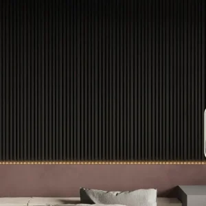 Panneau mural 3D pack de 2.83 m² noir lot de 8 pièces CLINTON