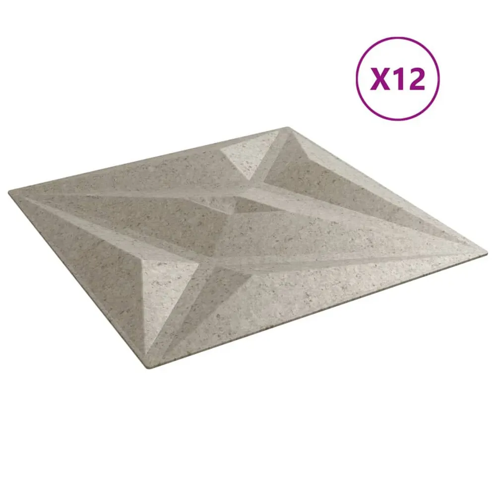 Panneaux muraux 12 pcs béton 50x50 cm XPS 3 m² étoile
