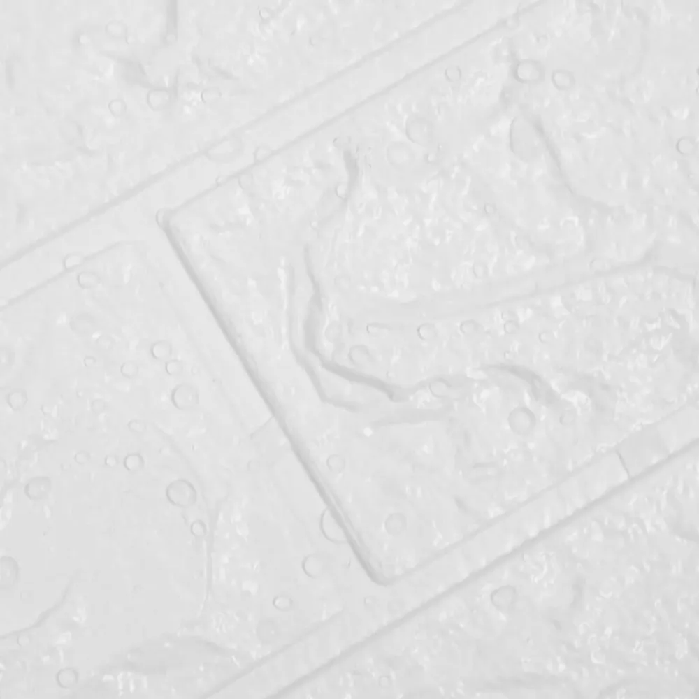 Papier peint 3D autoadhésif Briques 10 pcs Blanc Motif Rayures