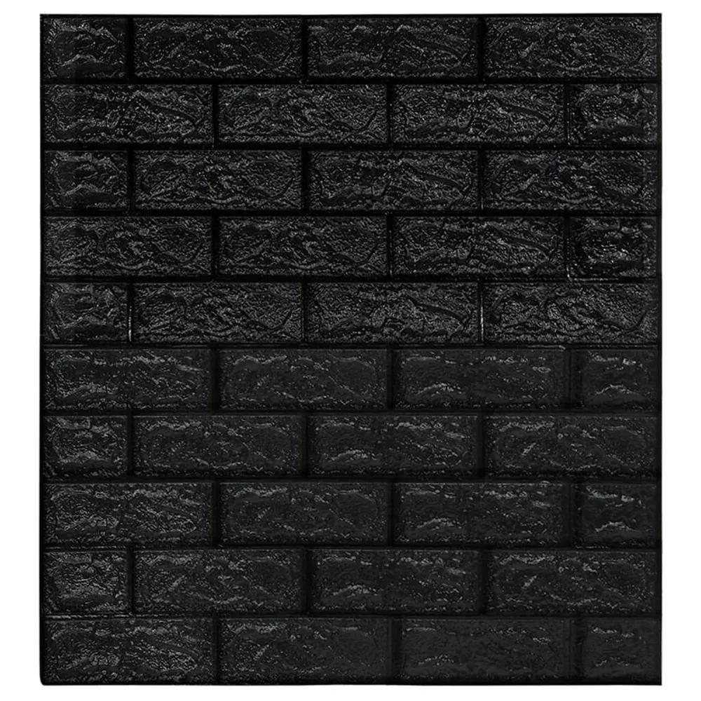 Papier peint 3D autoadhésif Briques 10 pcs Noir pour papier peint lourd
