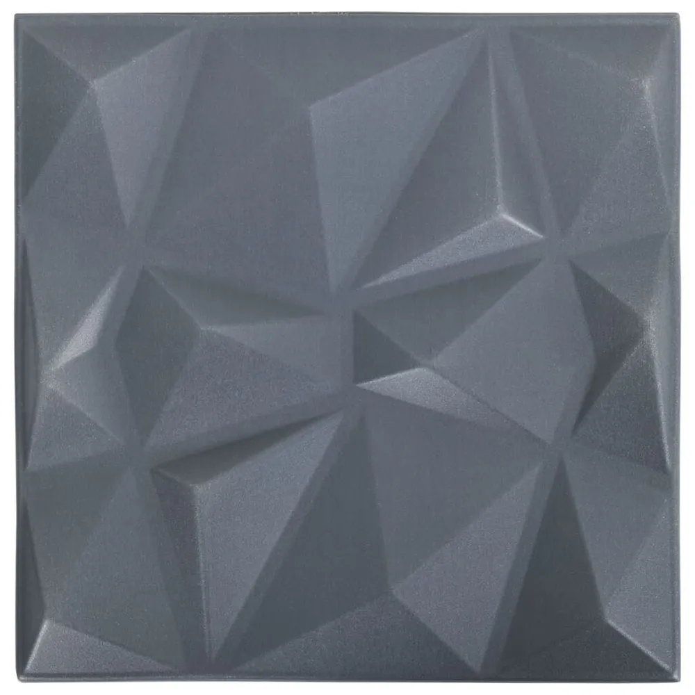 Papier peint intissé Panneaux muraux 3D 24 pcs 50x50 cm gris diamant 6 m²
