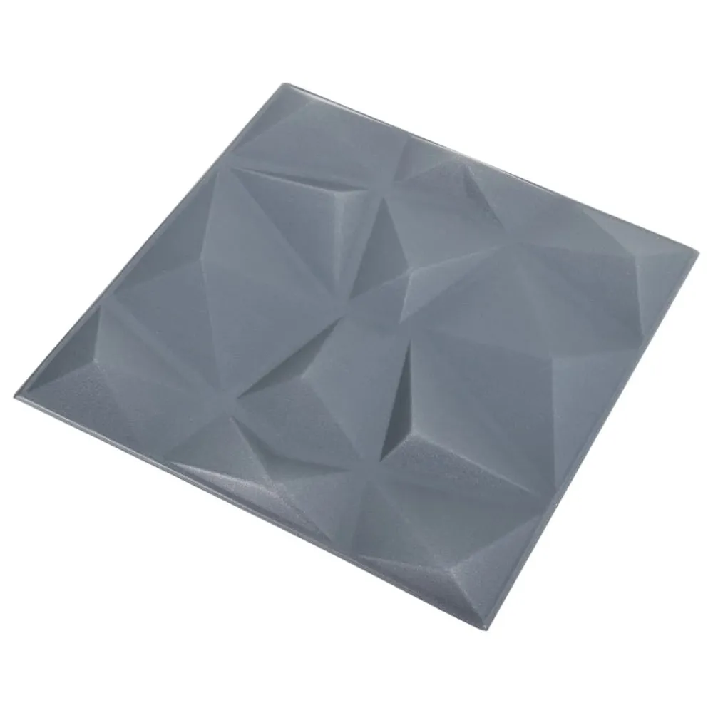 Papier peint intissé Panneaux muraux 3D 24 pcs 50x50 cm gris diamant 6 m²