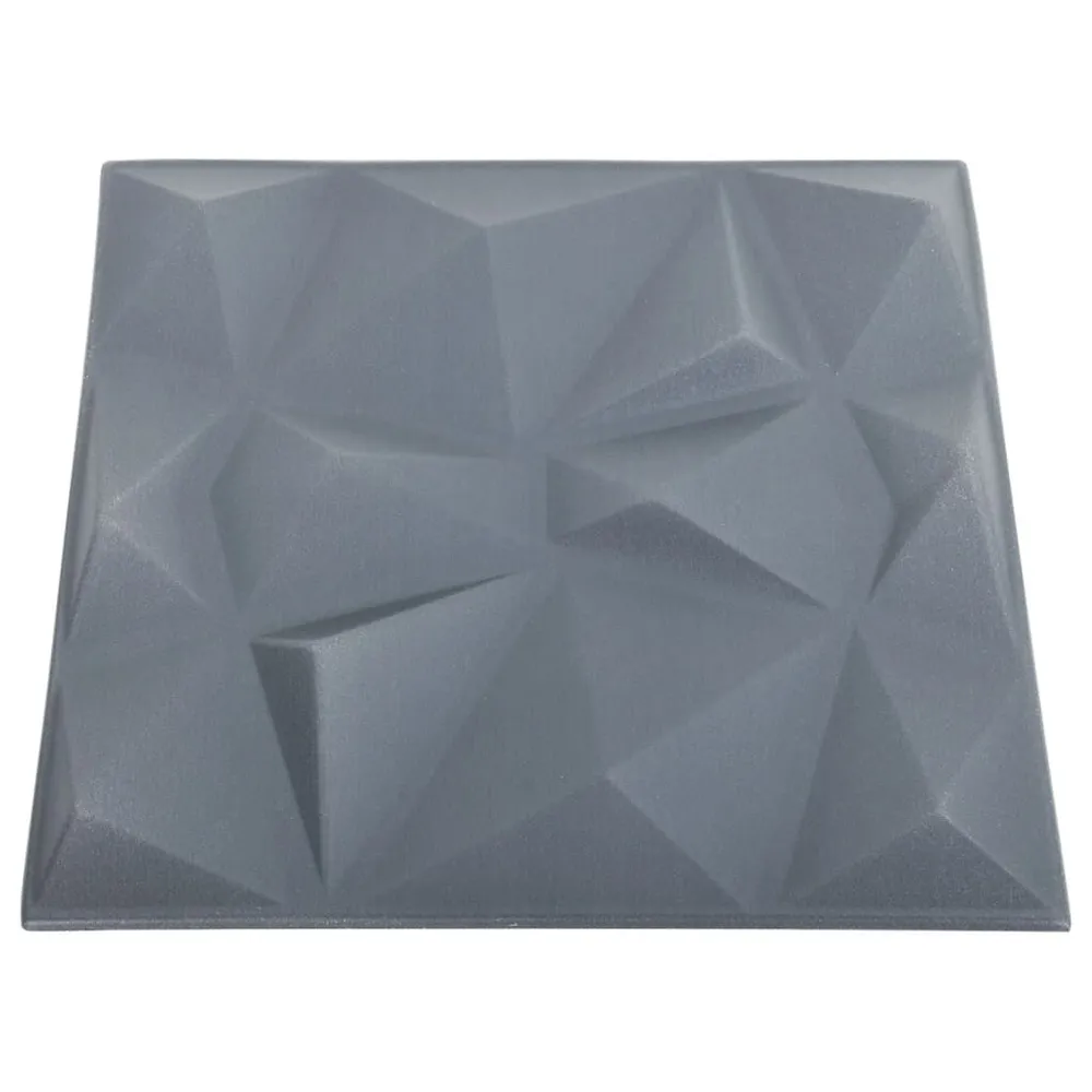 Papier peint intissé Panneaux muraux 3D 24 pcs 50x50 cm gris diamant 6 m²