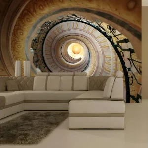 Papier peint intissé 3D et Perspective Decorative spiral stairs : Taille - 400 x 309 cm pour papier peint lourd
