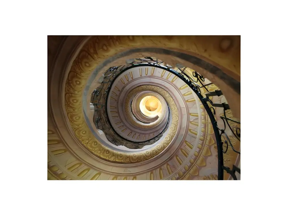 Papier peint intissé 3D et Perspective Decorative spiral stairs : Taille - 400 x 309 cm pour papier peint lourd