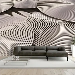 Papier peint intissé 3D et Perspective Ton cuivre Spirals : Taille - 300 x 210 cm