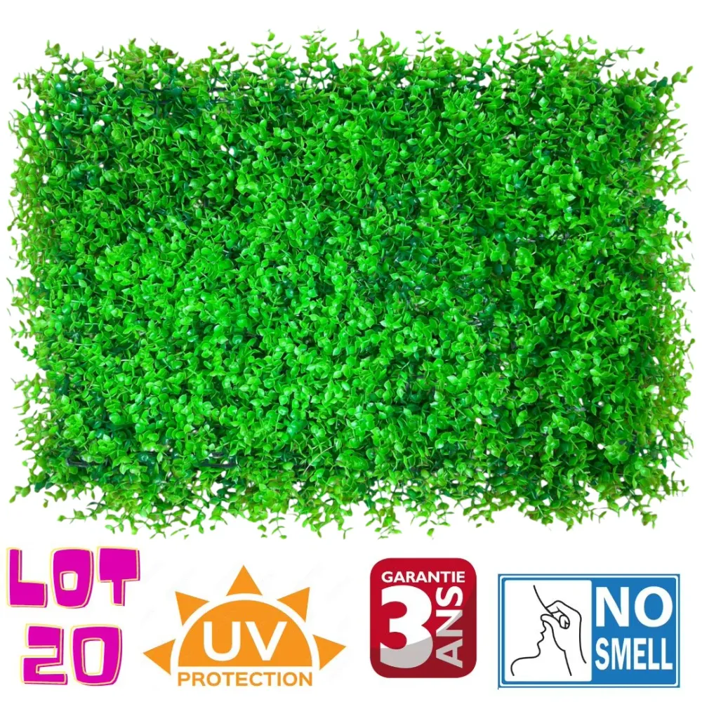 Papier peint lavable Lot de 20 Panneaux décoratif 3D VIRGINIA - Mur végétal artificiel - 60*40cm