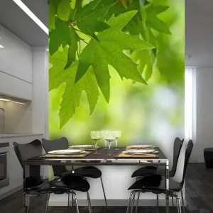 Certifié Écologique Papier peint intissé Paysages feuilles (Shallow focus) : Taille - 250 x 193 cm