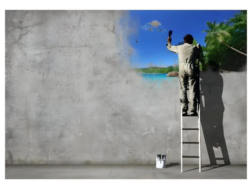 Certifié Écologique Papier peint intissé Street art Creative process : Taille - 100 x 70 cm
