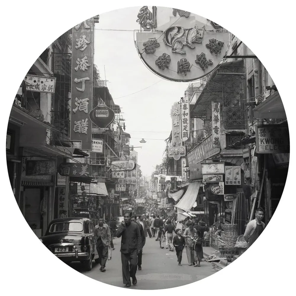 Certifié Écologique WallArt Papier peint cercle Hong Kong Old Days 190 cm