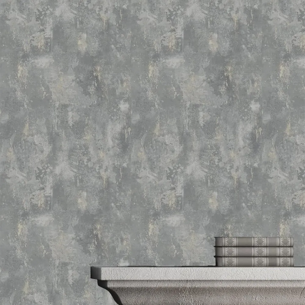 DUTCH WALLCOVERINGS Papier peint Gris-béton TP1008 pour papier peint lourd