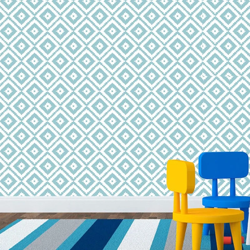 Ensemble de panneaux de papier peint à motif diamant, revêtement mural tendance pour salle à manger, 4' x 20.5"