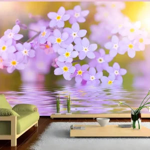 Papier peint intissé Fleurs Violet Petals Bloom : Taille - 200 x 140 cm
