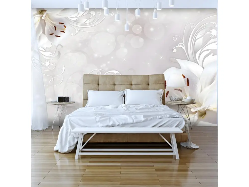 Papier peint intissé Fleurs Winter Song : Taille - 200 x 140 cm