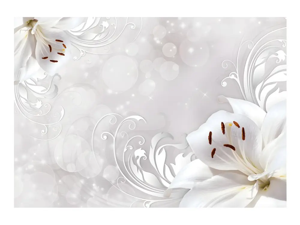 Papier peint intissé Fleurs Winter Song : Taille - 200 x 140 cm