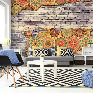 Papier peint intissé Fonds et Dessins Colourful Equation : Taille - 250 x 175 cm Motif Rayures