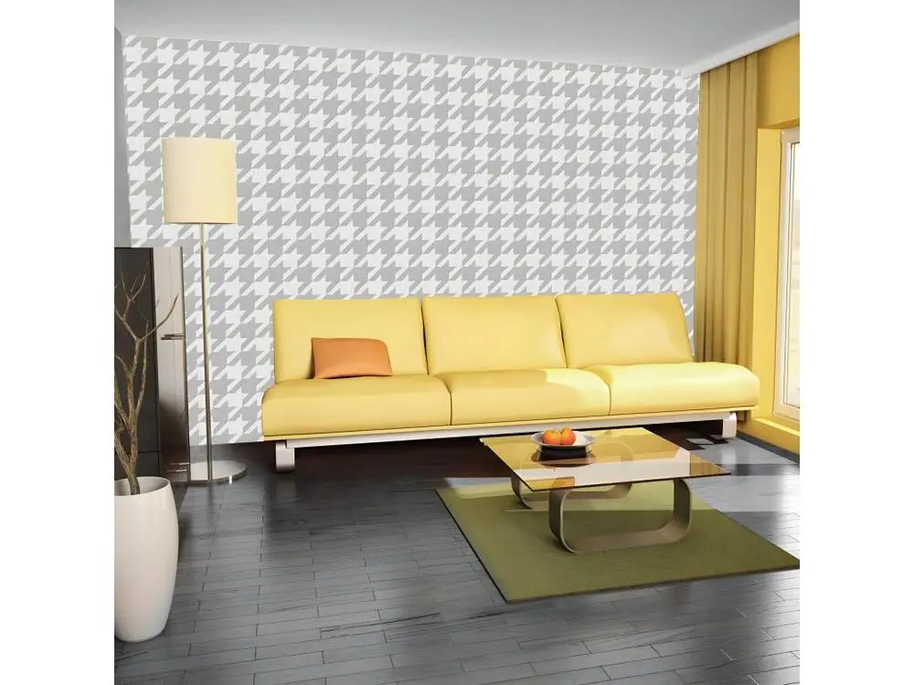 Papier peint intissé Fonds et Dessins Dogtooth Check : Taille - 200 x 140 cm Largeur 53 cm
