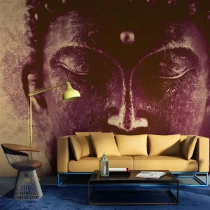 Papier peint intissé Orient Buddha en méditation : Taille - 250 x 193 cm
