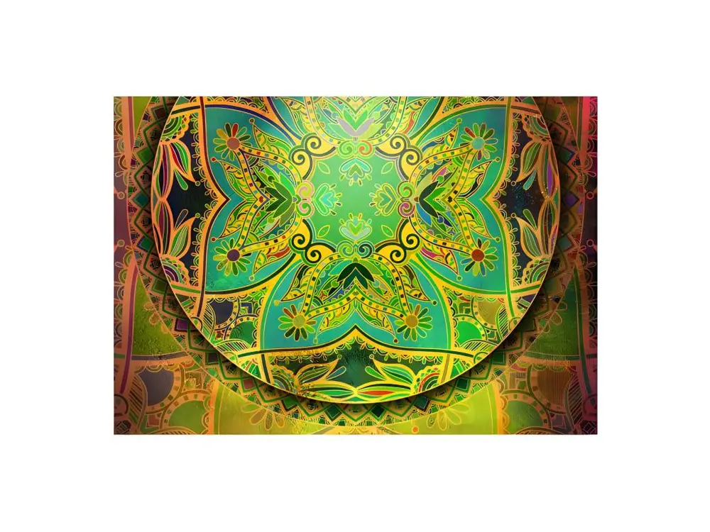 Papier peint intissé Orient Mandala: Emerald Fantasy : Taille - 200 x 140 cm