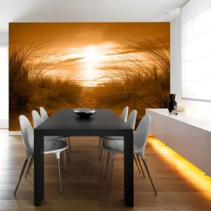 Papier peint intissé Paysages plage (sépia) : Taille - 100 x 70 cm
